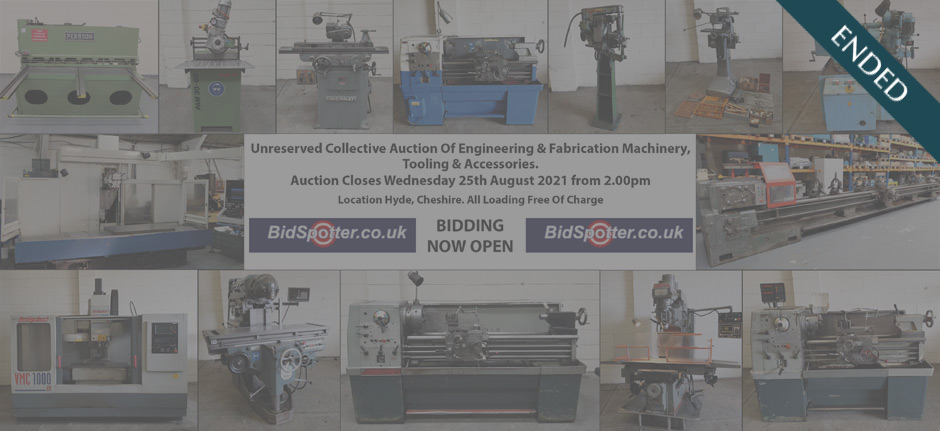 Unreserved Collective Auction Of Engineering & Fabrication Machinery, Tooling & Accessories